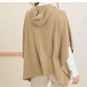 Chico’s Tan Hooded Sweater Poncho